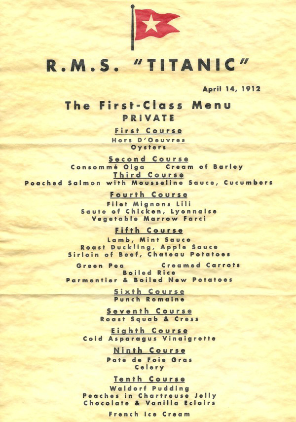 titanic-menu